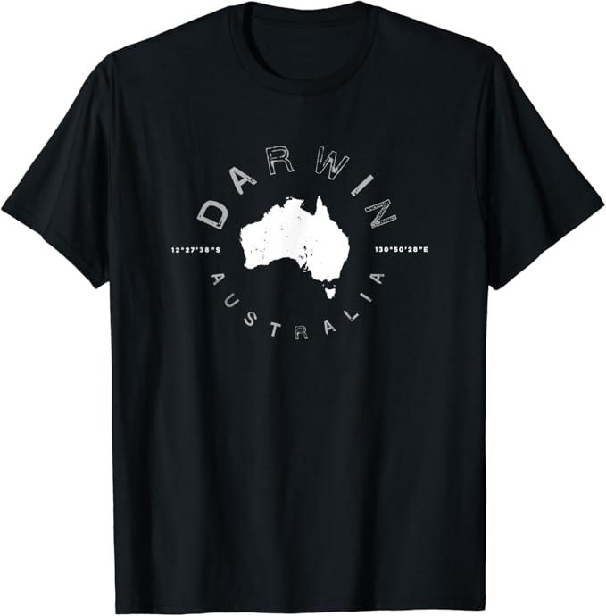 Darwin Australia Retro Vintage Graphic TShirt Clothing
